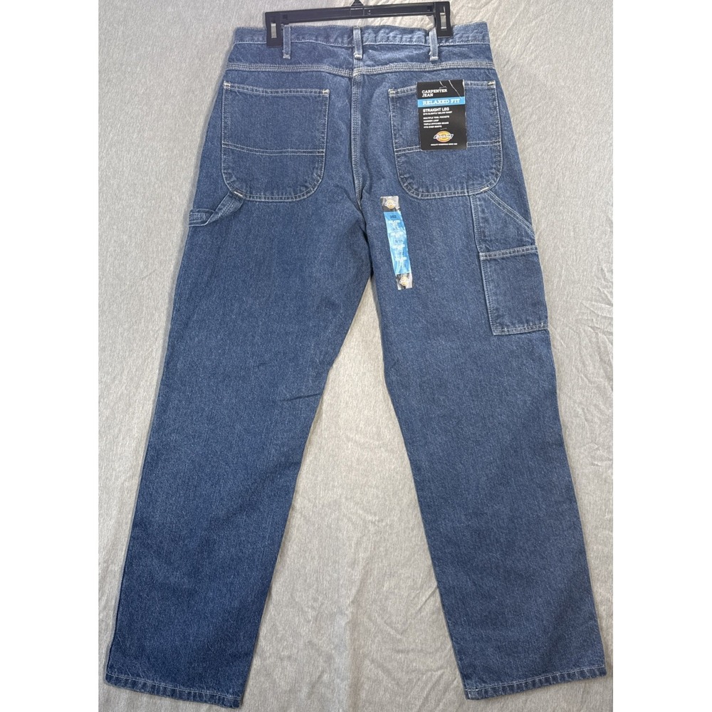 Dickies Jeans Carpenter NWT Mens 34x32 Relaxed Fit Blue Utility Workwear casual